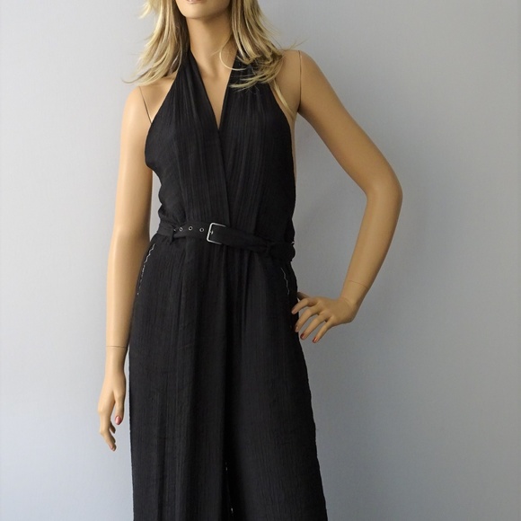 Max Studio Pants - Max Studio London Black Belted Wide Leg Jumpsuit